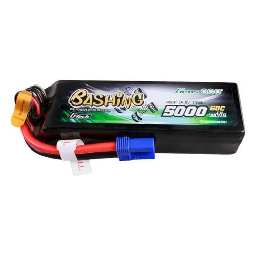 Gens ace G-Tech 5000mAh 14.8V 4S1P 60C Lipo Battery Pack with EC5 Plug-Bashing Series, Gens ace GEA504S60E5GT