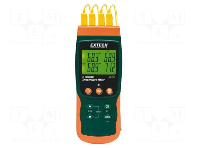 Meter: temperature; digital; LCD; -199.99÷850°C; -50÷1300°C; Ch: 4 EXTECH SDL200