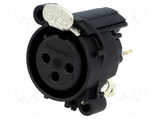 Connector: XLR; socket; female; PIN: 3; straight; with push button NEUTRIK NTR-NC3FAV1
