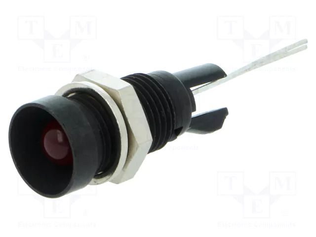 Indicator: LED; recessed; red; Ø8mm; for PCB; brass; ØLED: 5mm MENTOR 2664.8023