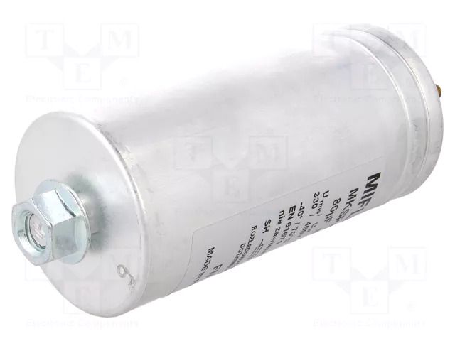 Capacitor: polypropylene; 80uF; 900VDC; 25A; Leads: M6 screws; ±5% MIFLEX MKSPI35-80U/900