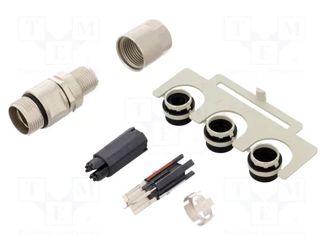 Connector: M12; plug; PIN: 8; male; Slim; 48V; straight; IP65,IP67 HARTING 21038811805