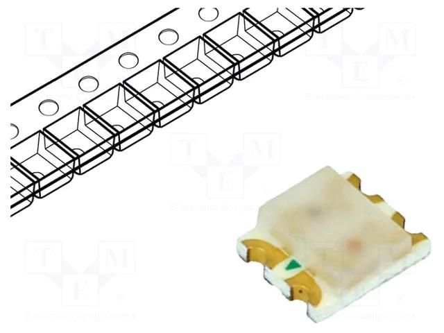 LED; SMD; 1210; red/green; 3.2x2.7x1.1mm; 170°; 20mA; Lens: diffused BROADCOM (AVAGO) HSMF-C155