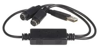 CABLE ASSY, MINI-DIN PS/2 X 2-USB A PLUG USBPS2PC