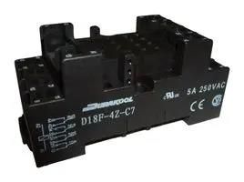RELAY SOCKET, 5A, 250VAC, 14PIN, DIN D18F-4Z-C7