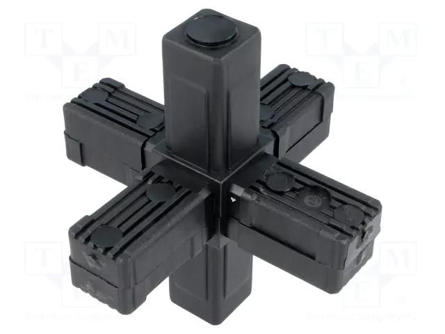 Mounting coupler; for profiles; polyamide; -30÷100°C; I: 77mm ELESA+GANTER STC.30-3A-6W-C9