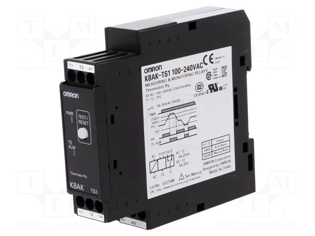 Temperature monitoring relay; 100÷240VAC; Temp.sensor: PTC; SPDT OMRON K8AK-TS1-230