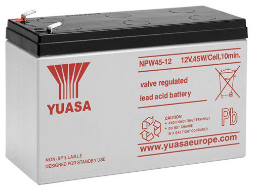 NPH lead acid battery 12 V, 8,5 Ah (NPW45-12), grey-black - Faston (6.35mm) lead acid battery 42998