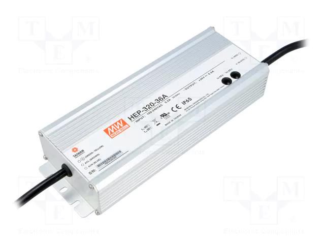 Power supply: switching; for building in,modular; 320.4W; 36VDC MEAN WELL HEP-320-36A