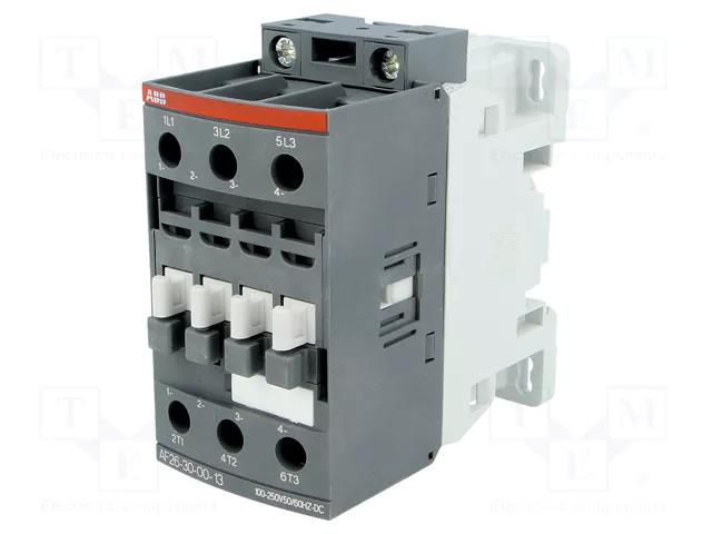 Contactor: 3-pole; NO x3; Auxiliary contacts: NO; 26A; AF; -25÷60°C ABB AF26-30-00-13