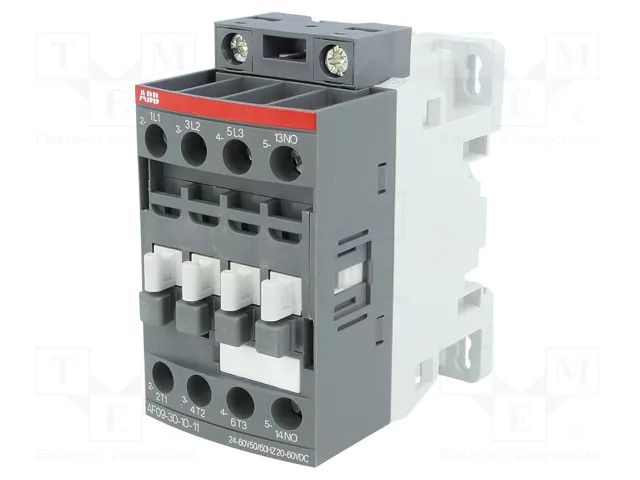 Contactor: 3-pole; NO x3; Auxiliary contacts: NO; 9A; AF; W: 45mm ABB AF09-30-10-12