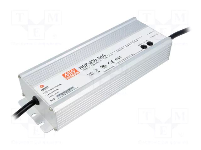Power supply: switching; for building in,modular; 320.16W; 24VDC MEAN WELL HEP-320-24A