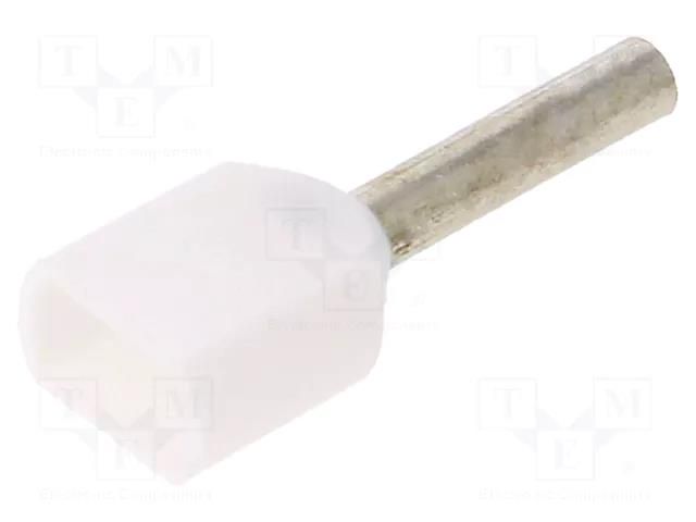 Tip: bootlace ferrule; insulated,double; copper; 0.5mm2; 8mm TE Connectivity 966144-1