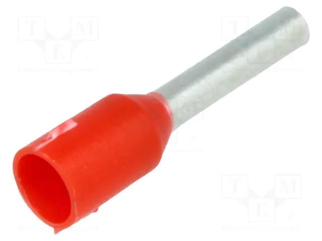 Tip: bootlace ferrule; insulated; copper; 1mm2; 8mm; tinned; red TE Connectivity 1241002-1