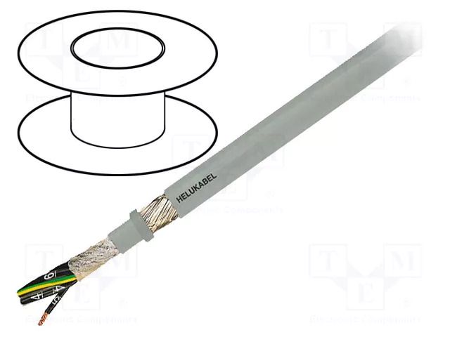 Wire: control cable; JZ-HF-CY; 18G0.5mm2; grey; stranded; Cu HELUKABEL JZ-HF-CY18G0.5