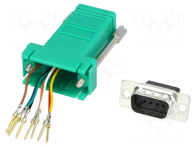 Transition: adapter; D-Sub 9pin male,RJ45 socket; grey MH CONNECTORS DA9-PMJ8-G-K