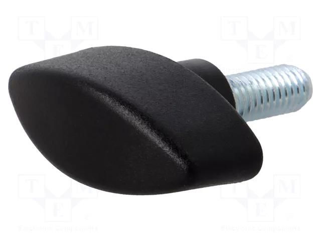 Knob wing; Ext.thread: M6; 16mm; H: 20mm; polyamide; W: 32mm ELESA+GANTER CTL.476/30P-M6X16