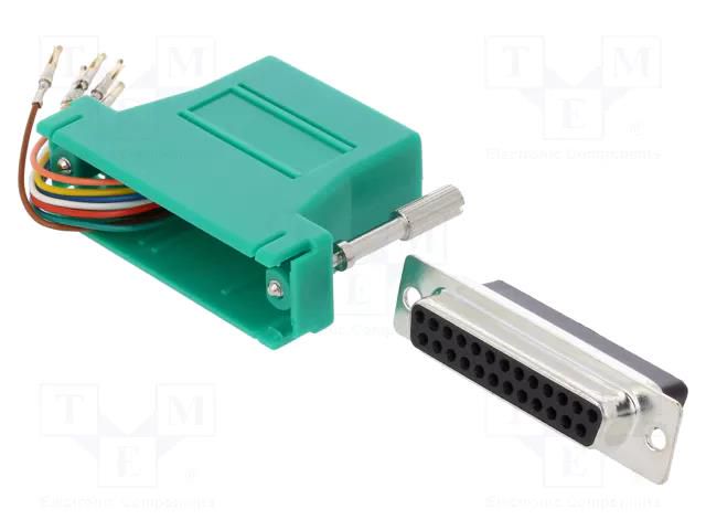 Transition: adapter; D-Sub 25pin female,RJ45 socket; grey MH CONNECTORS DA25-SMJ8-G-K