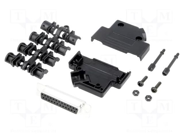 Connector: D-Sub; PIN: 25; plug; female; angled 45°; soldering MH CONNECTORS MHD45PPK25DB25SK