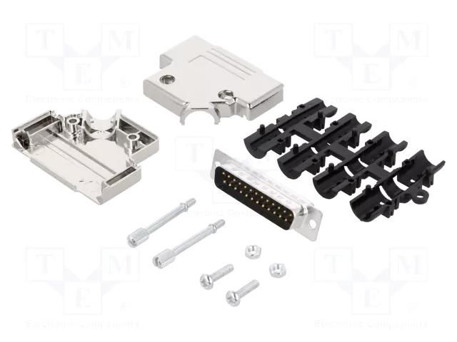 Connector: D-Sub; PIN: 25; plug; male; angled 45°; soldering MH CONNECTORS MHD45PK25-DB25PK