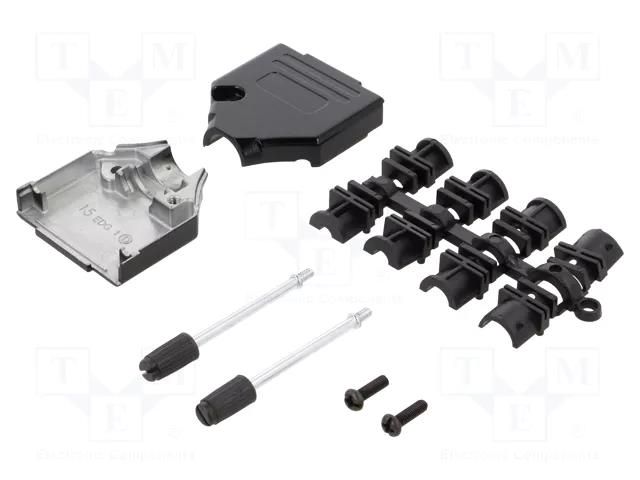 Enclosure for connectors: D-Sub; D-Sub 15pin,D-Sub HD 26pin MH CONNECTORS DTZK15BKRAPCBK-K