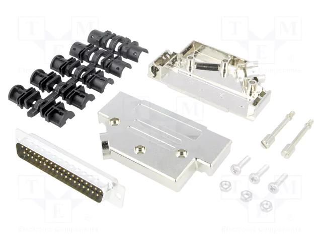Connector: D-Sub; PIN: 37; plug; male; soldering; for cable; black ENCITECH D45PK-M-37-DBP-K