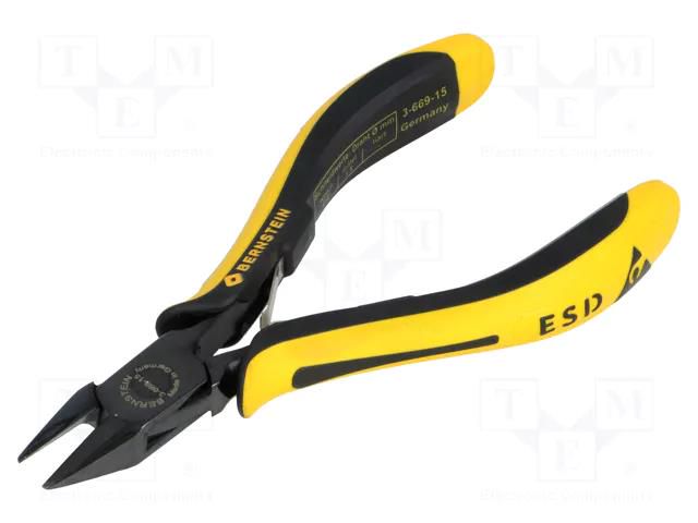 Pliers; side,cutting; ESD; ergonomic handle,return spring; 135mm BERNSTEIN BRN-3-669-15