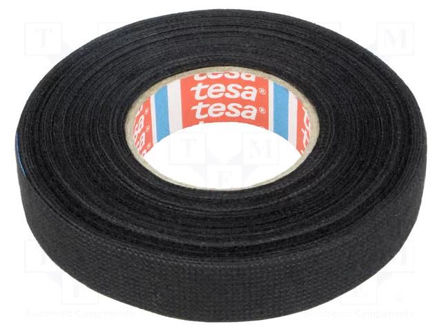 Tape: textile; W: 15mm; L: 15m; Thk: 0.3mm; Automotive; black; 105°C TESA TESA-51608-15/15