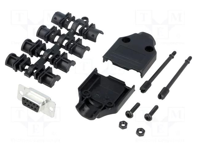 Connector: D-Sub; PIN: 9; plug; female; straight; soldering MH CONNECTORS MHDTPPK9-DB9S-K