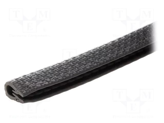 Hole and edge shield; PVC; L: 10m; black; H: 11.5mm; W: 9mm FATH FA-087EPE03912