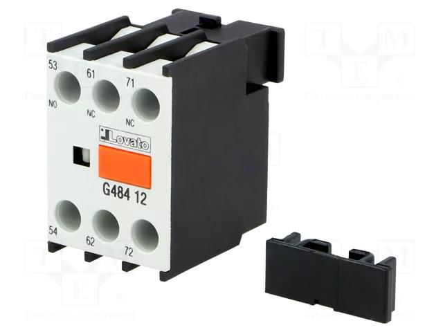 Auxiliary contacts; Leads: screw terminals; front; BF LOVATO ELECTRIC 11G48412