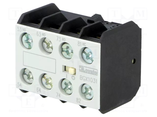 Auxiliary contacts; Leads: screw terminals; front; BG LOVATO ELECTRIC 11BGX1031