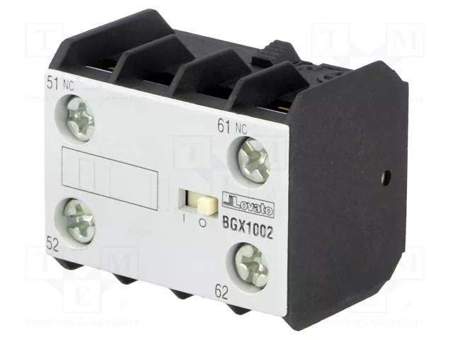 Auxiliary contacts; Leads: screw terminals; front; BG LOVATO ELECTRIC 11BGX1002