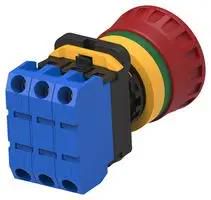 E-STOP SWITCH, 3PST-NO, 10A, 24VAC PBES22N30R
