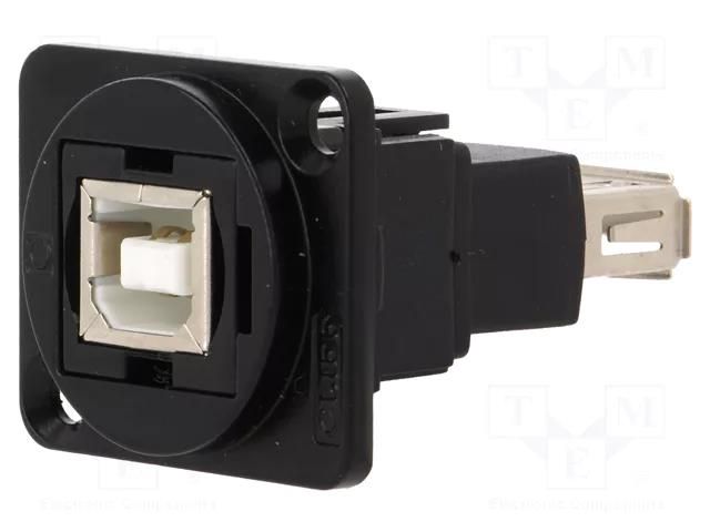 Adapter; USB A socket,USB B socket; FT; USB 2.0; metal; 19x24mm CLIFF CP30207NMB