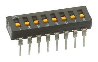 DIP SWITCH, SPST, 0.025A, 24VDC A6D-8100