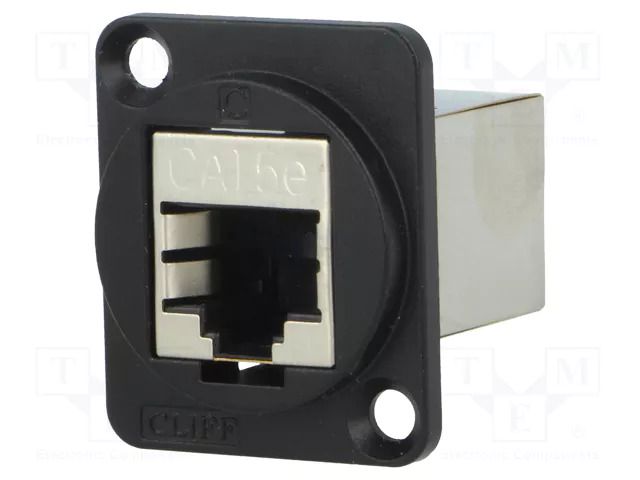 Coupler; FT; Cat: 5e; shielded; 8p8c; RJ45 socket,both sides; metal CLIFF CP30220SMB