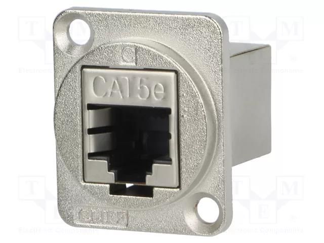 Coupler; FT; Cat: 5e; shielded; 8p8c; RJ45 socket,both sides; metal CLIFF CP30220SM