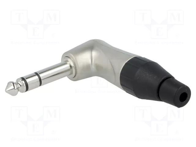 Connector: Jack 6,3mm; plug; male; stereo; ways: 3; angled 90°; grey AMPHENOL TS3RJ