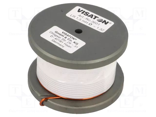 Inductor: coil; 1.5mH; 0.18Ω; 13.4A; Ø: 56mm; H: 36mm; Øcore: 1.3mm VISATON LR-1.5MH-VS