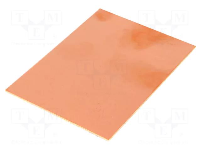 Laminate; FR4,epoxy resin; 1.5mm; L: 100mm; W: 75mm; Coating: copper SOLDER PEAK LAM75X100L1.5