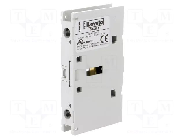 Neutral terminal; side; GA LOVATO ELECTRIC GAX31A
