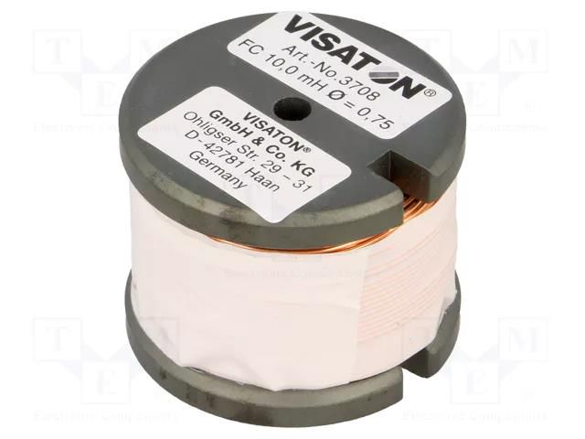 Inductor: coil; 10mH; 1.2Ω; 4.1A; Ø: 40mm; H: 30mm; Øcore: 0.7mm VISATON FC-10MH-VS