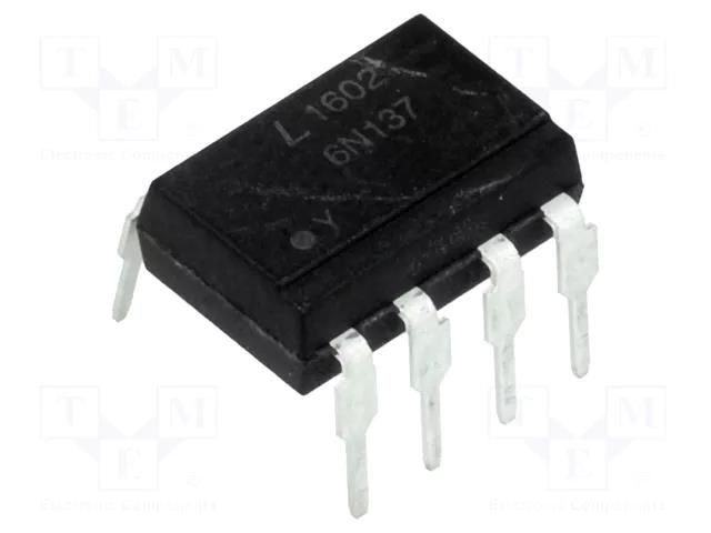 Optocoupler; THT; Ch: 1; OUT: logic; Uinsul: 5kV; DIP8; 10kV/μs LITEON 6N137-L