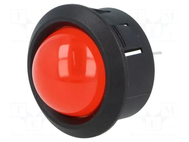 Indicator: LED; prominent; red; Ø25.65mm; for PCB; plastic MENTOR 2686.1021
