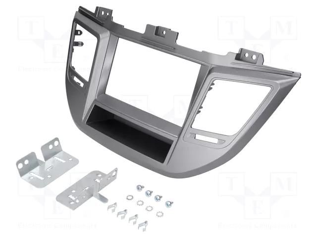 Radio frame; Hyundai; 2 DIN; silver PER.PIC. RAM-40.443.3
