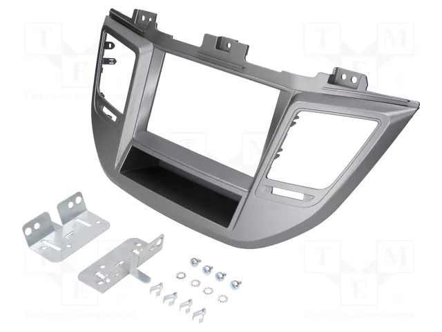 Radio frame; Hyundai; 2 DIN; silver PER.PIC. RAM-40.443.3