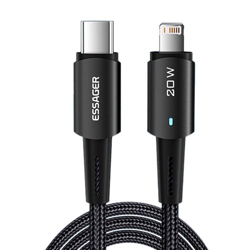 USB-C to Lightning cable, Essager, EXCTL-CG01, 20W, 1m (black), Essager EXCTL-CG01