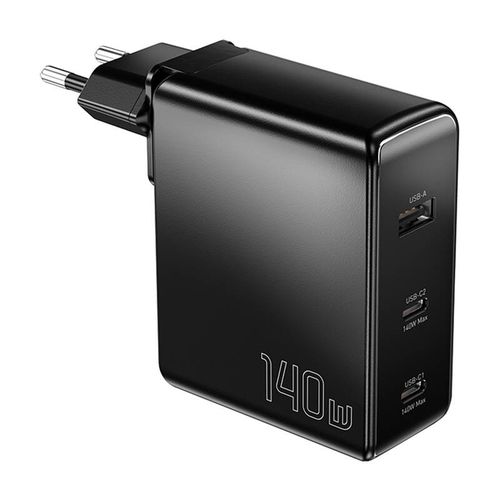 Wall charger, Essager, ECT2CA-MQB01-Z, 2xUSB-C, USB-A, 140W (black), Essager ECT2CA-MQB01-Z