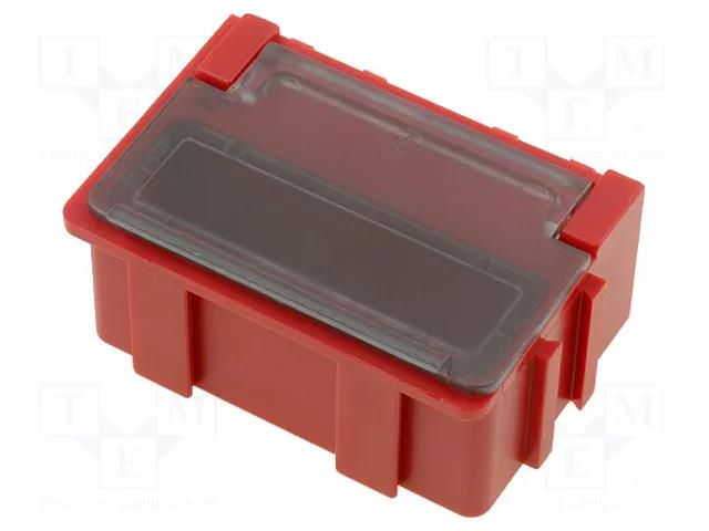 Bin; with flap; ESD; 37x12x15mm; ABS,copolymer styrene LICEFA SMDBOXN211661LS
